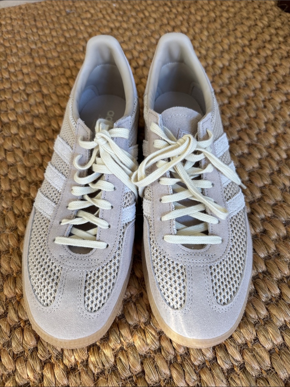 adidas Women's Suede & Mesh Sneaker in Light Cream. New without tags